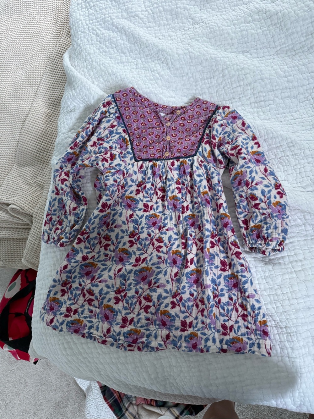 Zara Girls Floral Dress in White, Purple, Pink and Blue